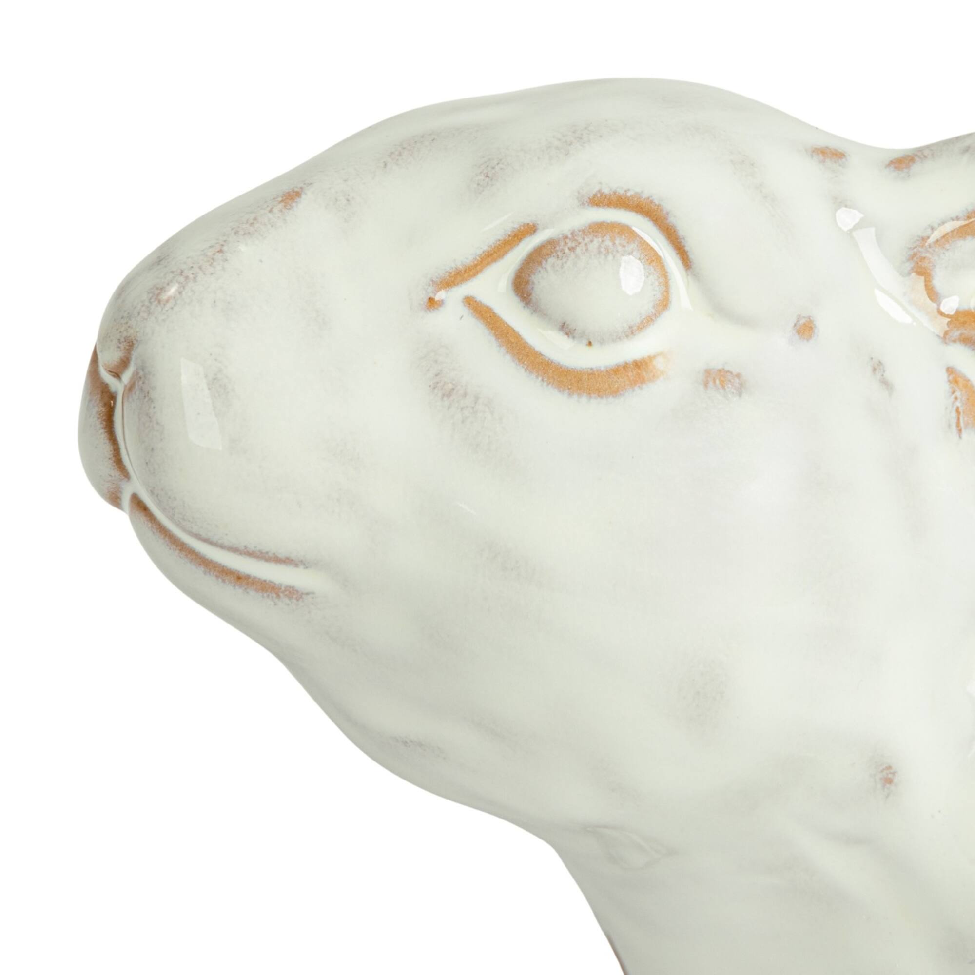 Hello Honey® 8.25" White & Marine Rabbit Stoneware Planter